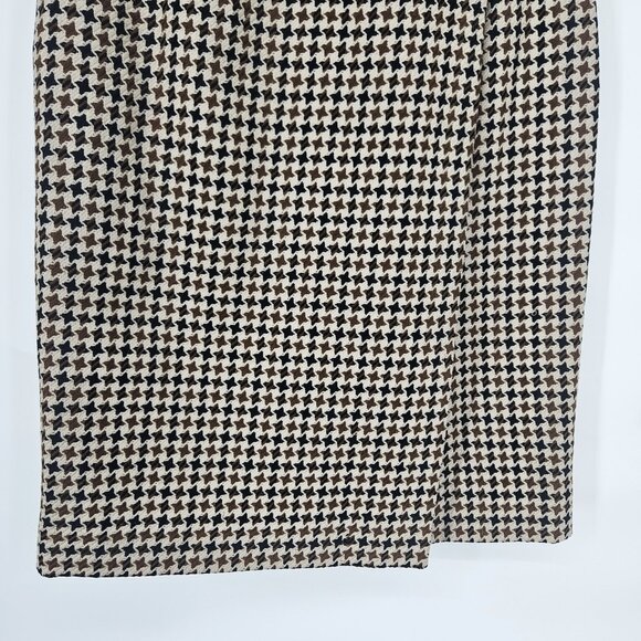Breckenridge Skirt Womens 6 Brown Black Houndstooth Wool Lined Career Classic - Picture 4 of 10